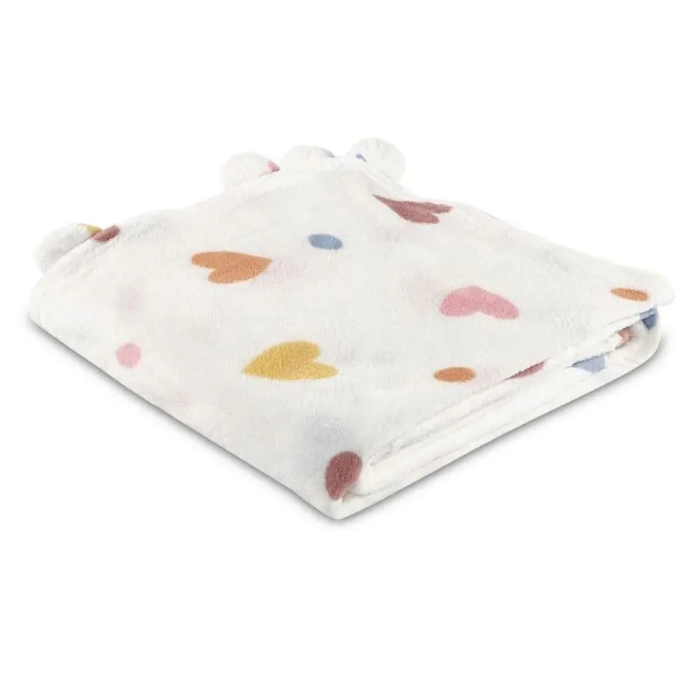 Cobertor Solteiro Infantil Pompom Kids - Coração