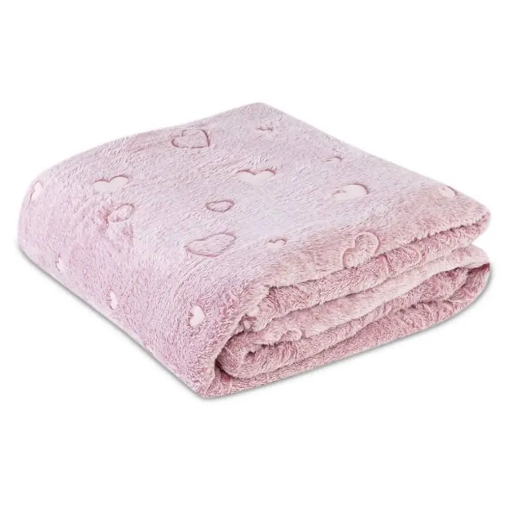 Cobertor Solteiro Lumini Microfibra 3D - Coração Rose