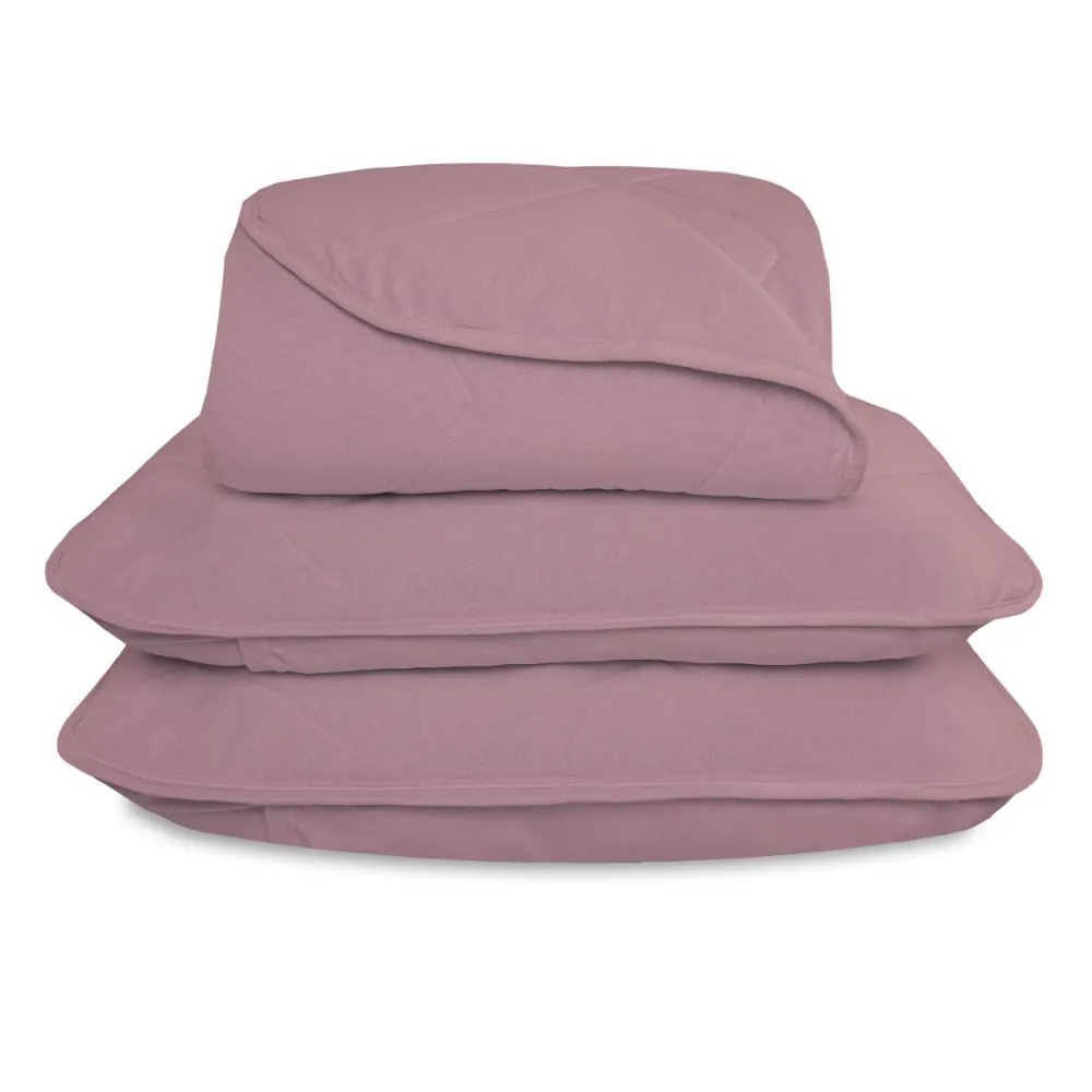Cobre Leito King Liso 3 Peças - Rose
