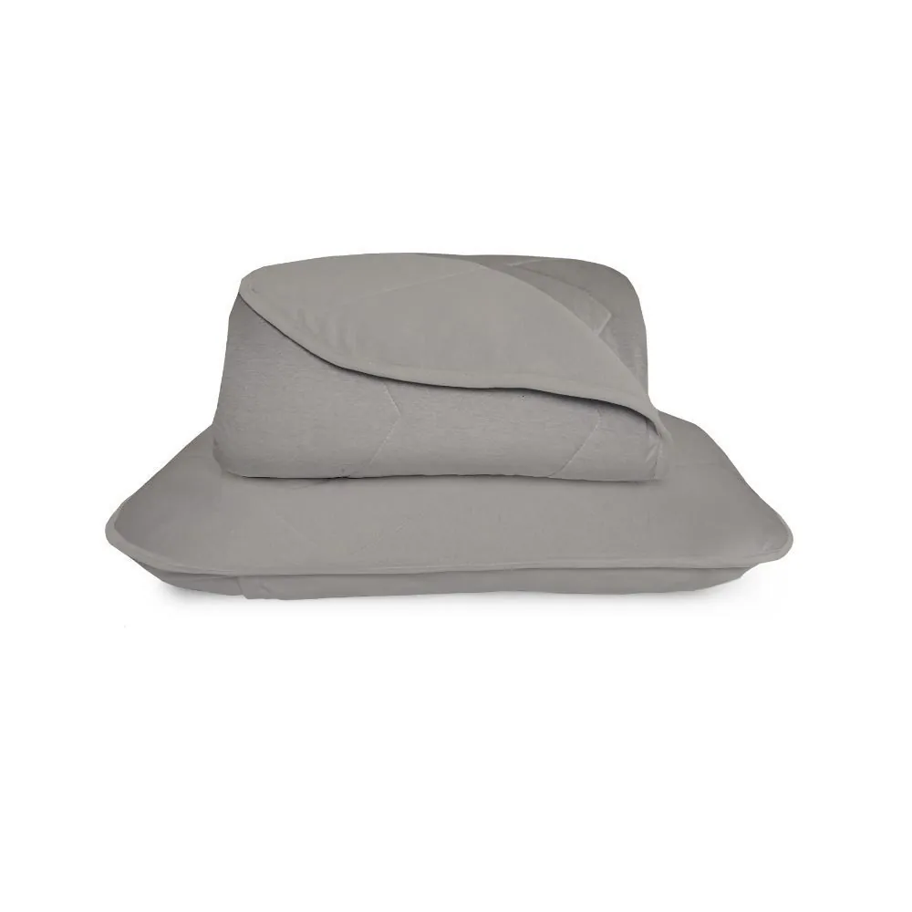 Cobre Leito Solteiro Liso 2 Peças - Taupe