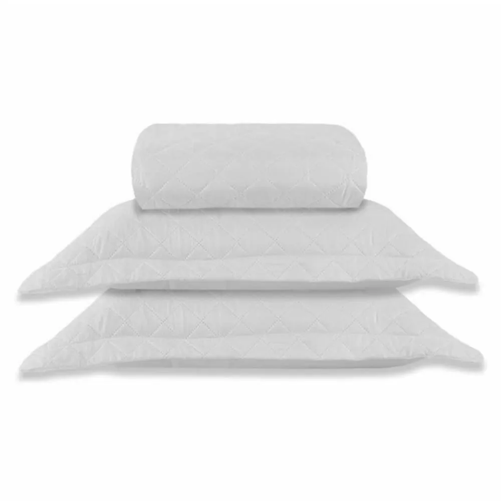 Kit Colcha King Lisa Versalhes/Napoli 3 pçs - Branco