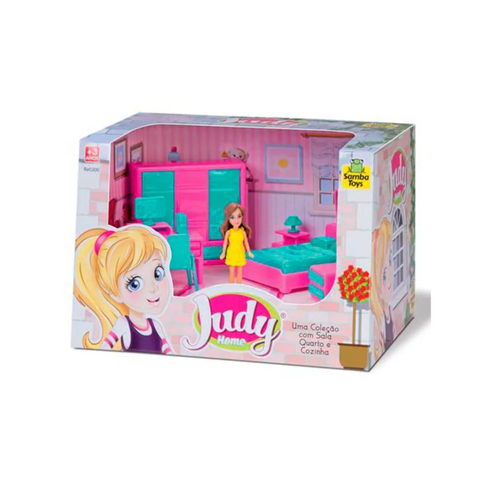 Mini Quarto com Boneca Judy 404 Samba Toys - Rosa