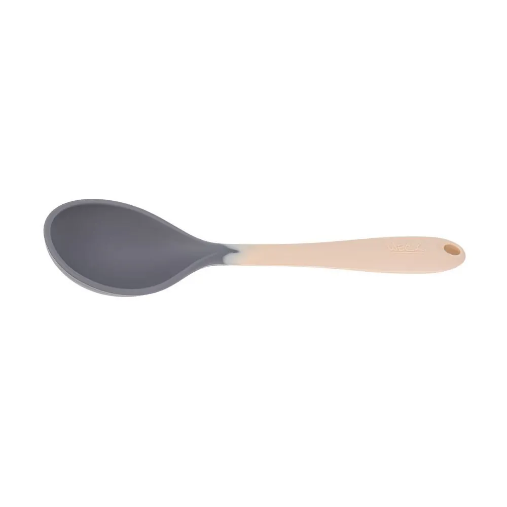 Colher de Servir Silicone 28Cm Creme e Cinza Weck
