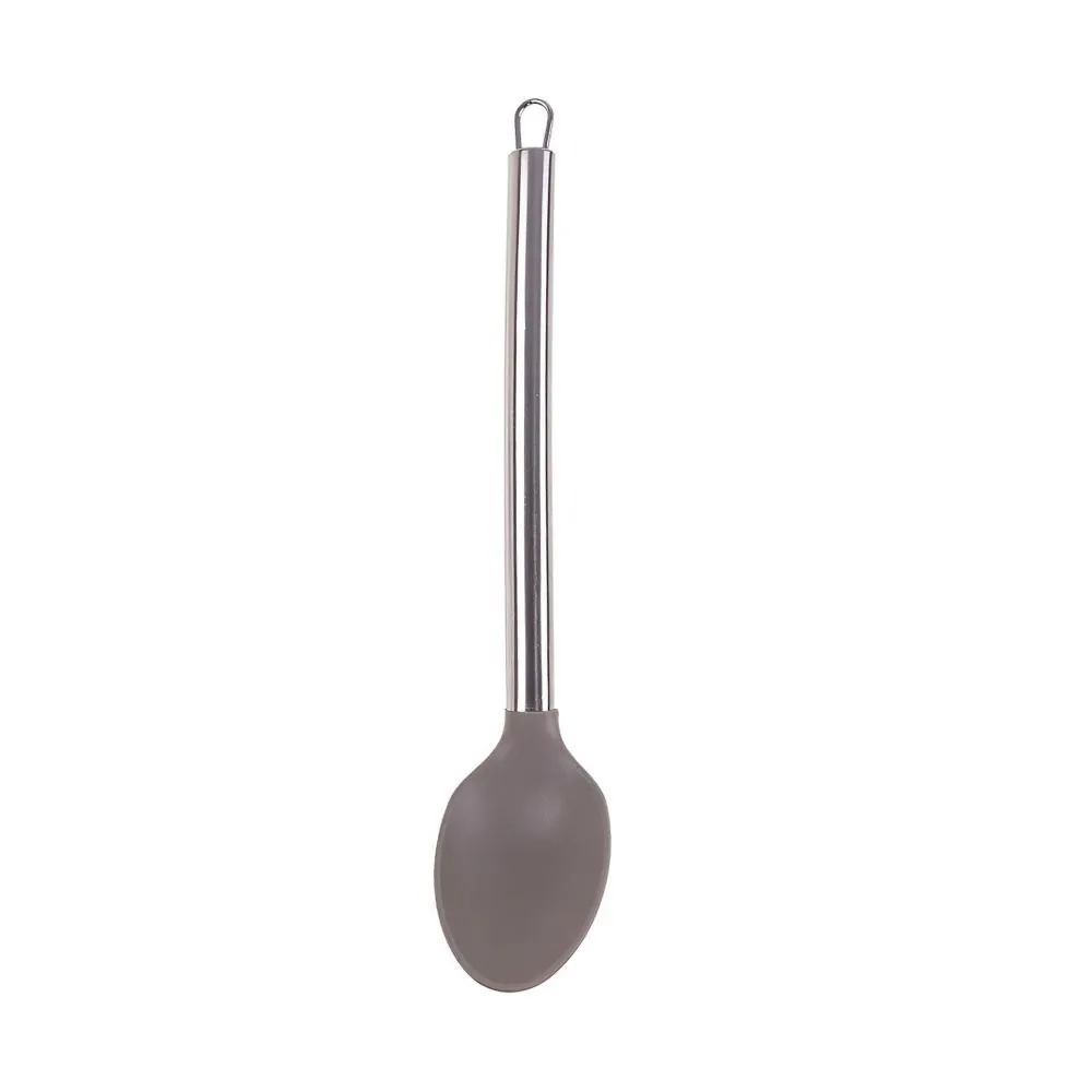 Colher Silicone com Cabo Inox 33Cm - Cinza