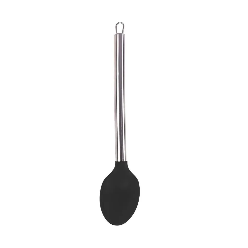 Colher Silicone com Cabo Inox 33Cm - Preto