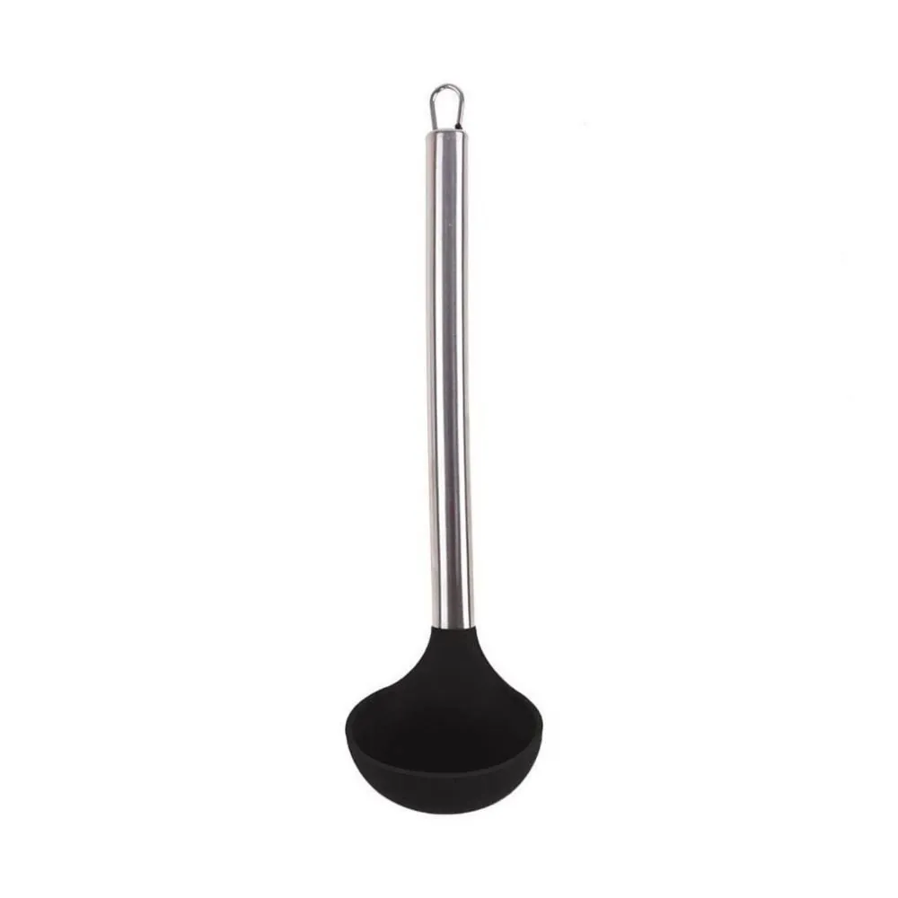 Concha Silicone com Cabo Inox 30Cm - Preto