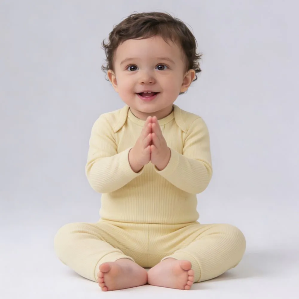 Conjunto Bebê Body Manga Longa e Calça Yoyo Baby Amarelo