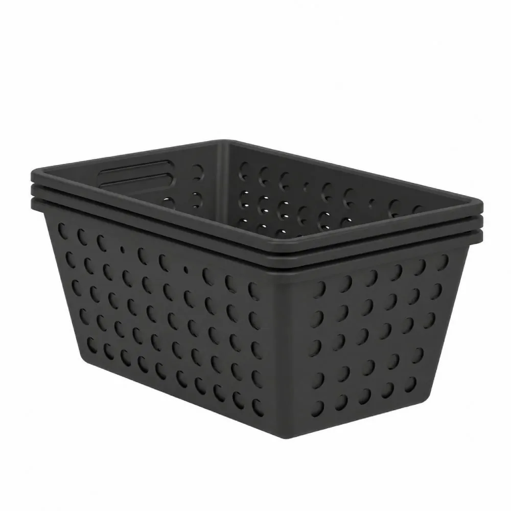 Conjunto Cesto Organizador One 4,7 Litros 3 Peças Coza - Preto