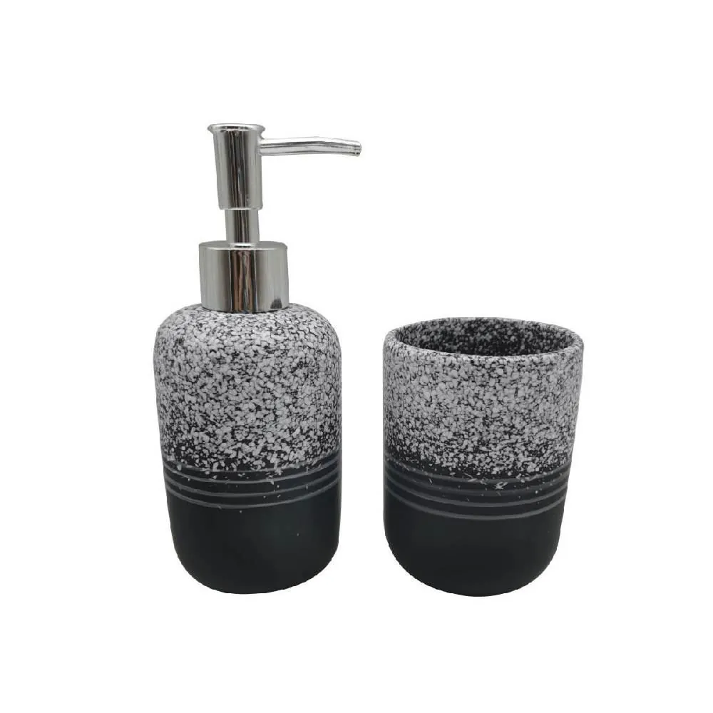 Conjunto de Banheiro da 2 Peças Sofia - Cinza e Preto