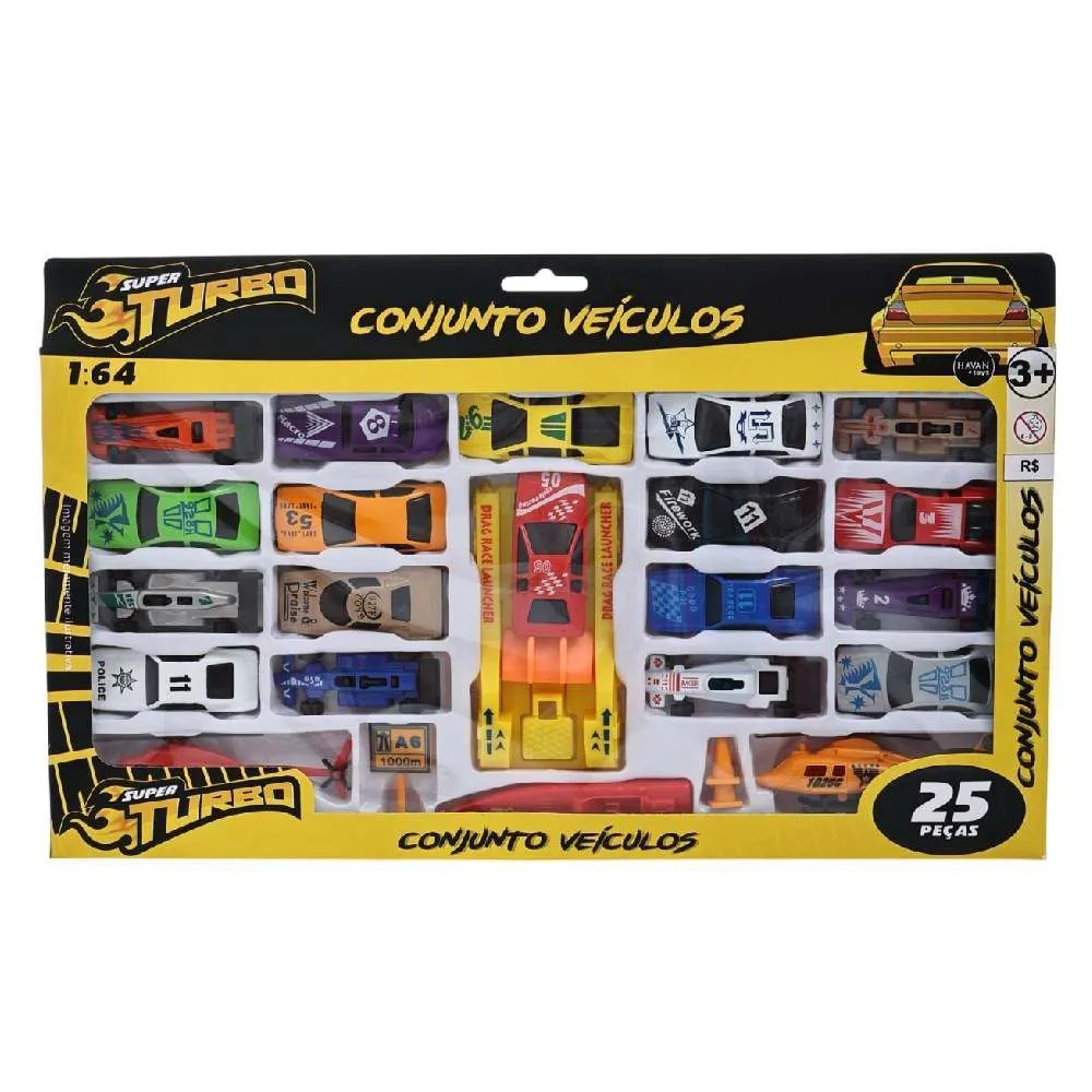 Conjunto de Veículos Esportivos 25 Peças Toys - Sortido
