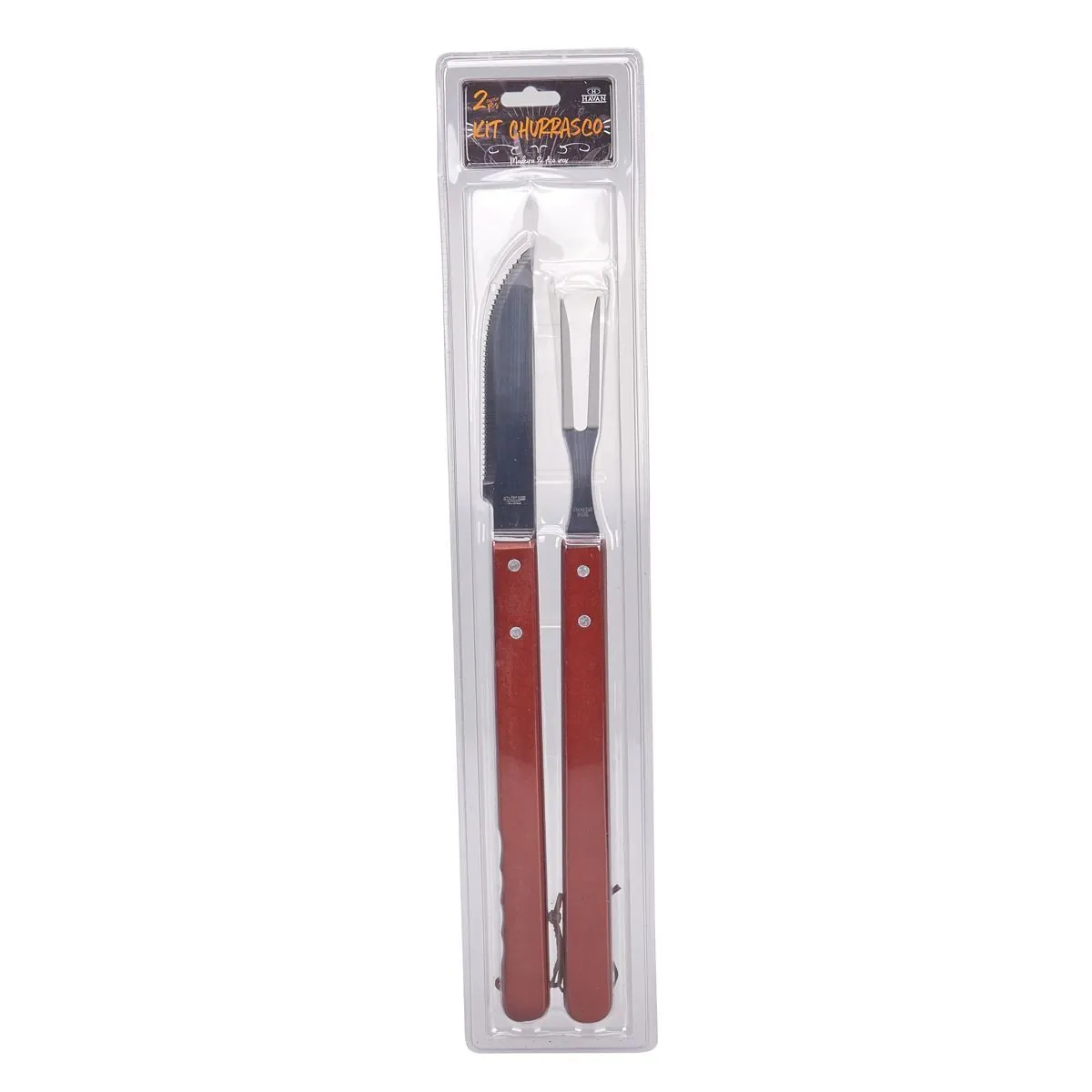 Conjunto Garfo e Faca para Churrasco 2 peças - Inox