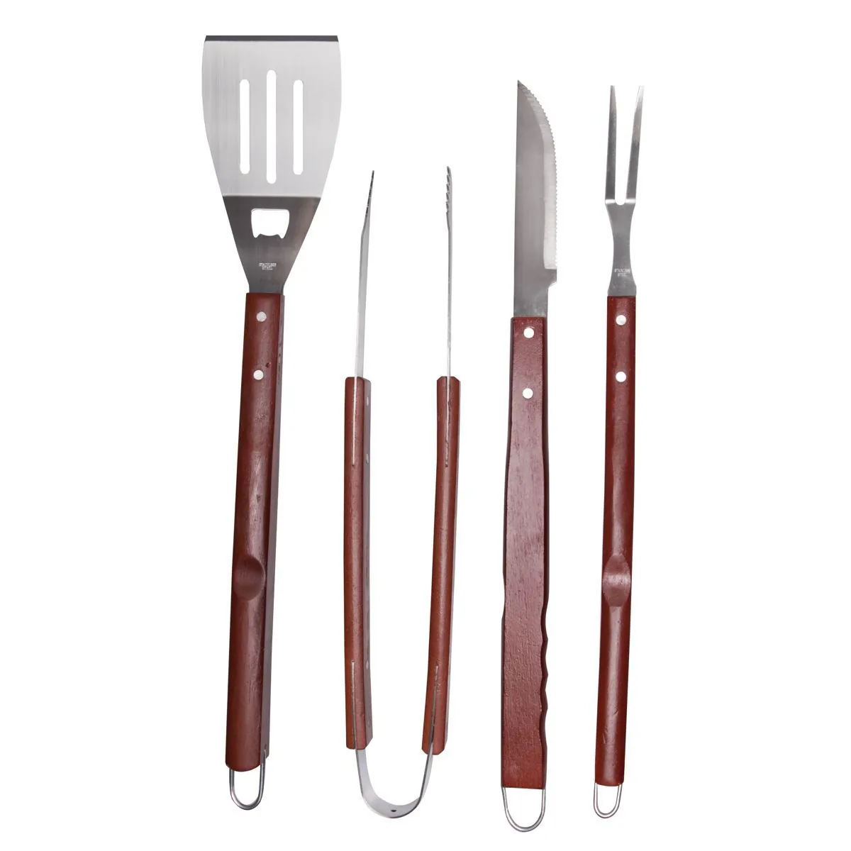 Conjunto para Churrasco com 4 Peças - Inox