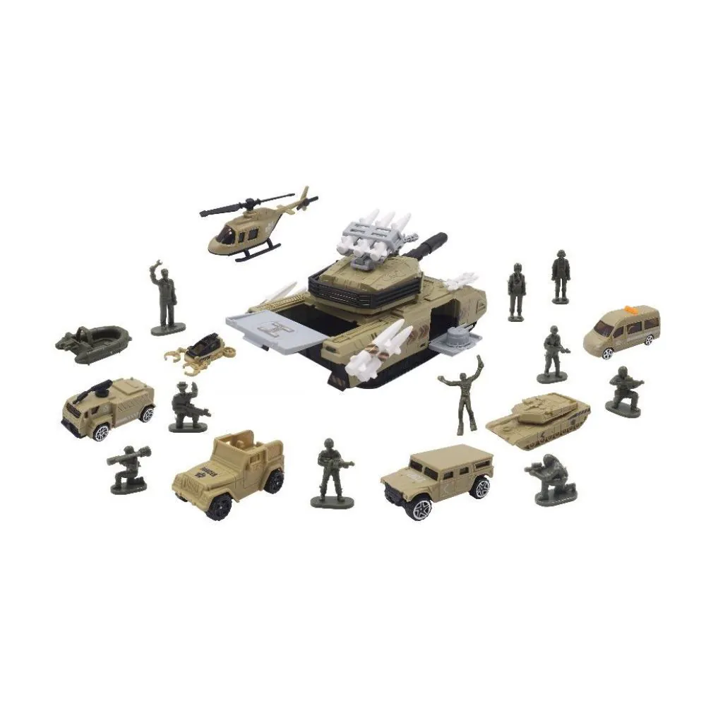 Conjunto Tanque Transporte Militar 19 Peças Toys - ST85135