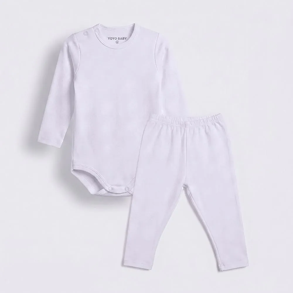Conjunto Térmico Bebê Menina Body e Calça Yoyo Baby Branco