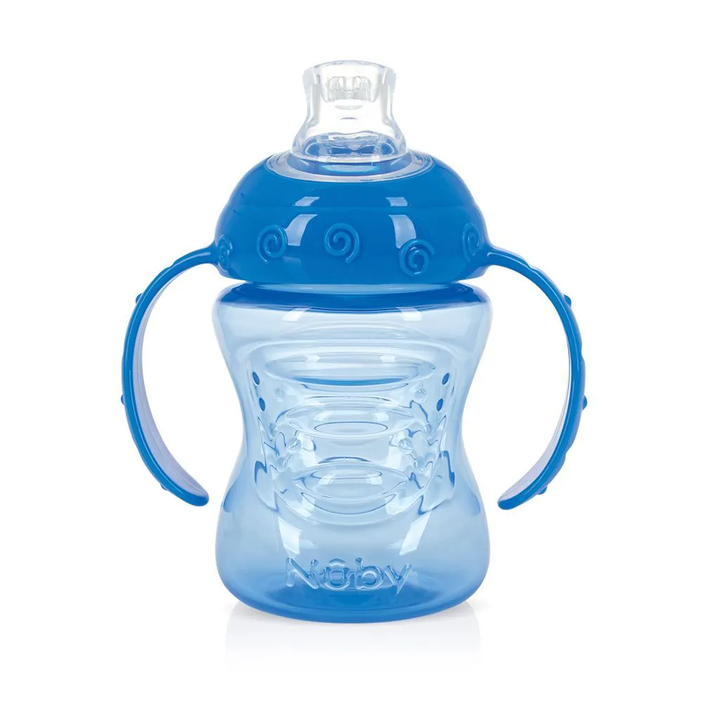 Copo com Alça e Super Bico de Silicone Nuby 240Ml - Azul