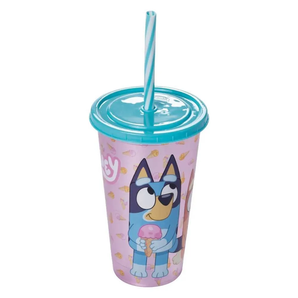 Copo com Canudo Bluey 500Ml Plasútil - Sortido