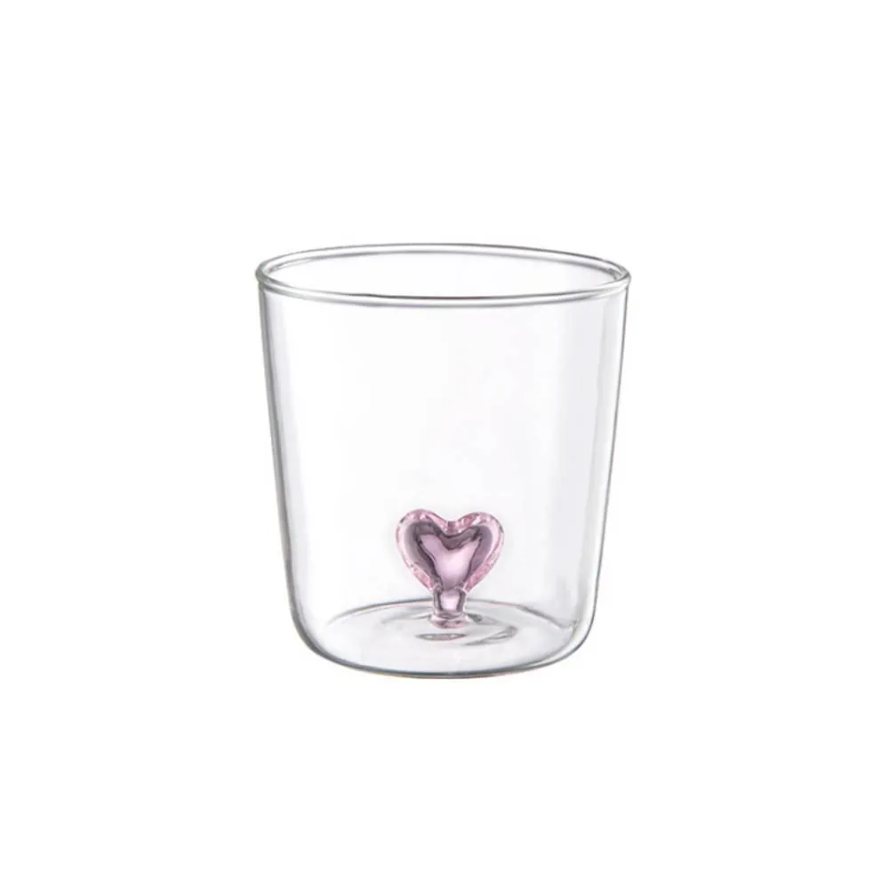 Copo de Água Coração 3D Allmix 350Ml - Vidro