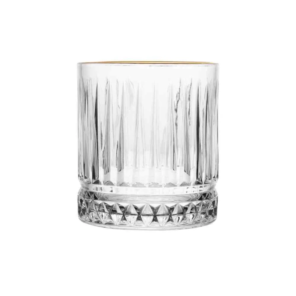 Copo de Whisky Cristal com Filete Dourado Lyor - 330ml