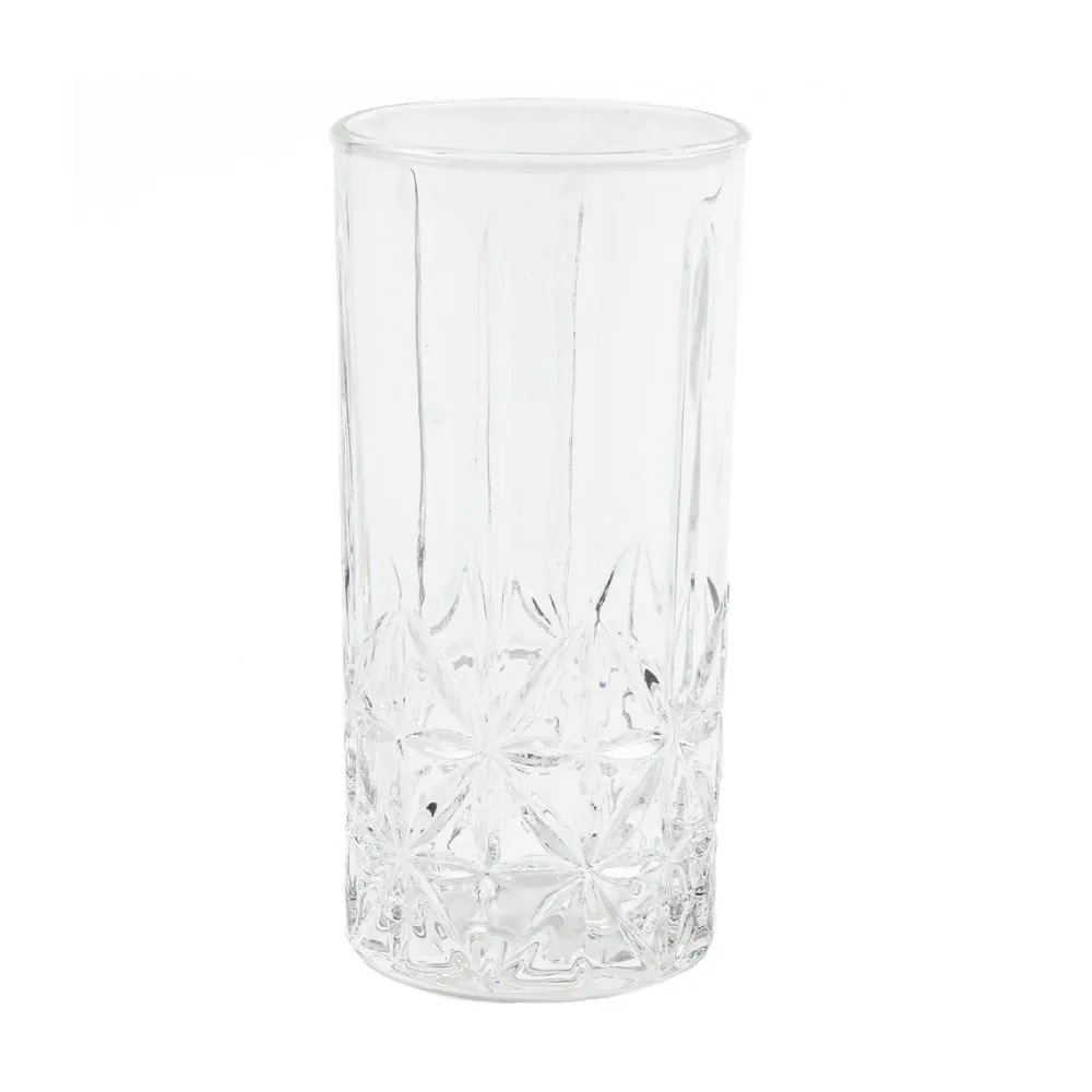 Copo Long Drink Flower 340Ml - Vidro Transparente