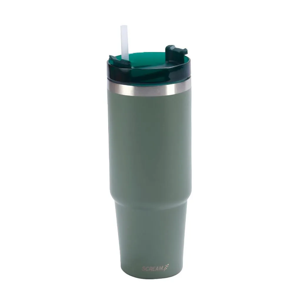 Copo Térmico com Canudo Verde Scream - 900Ml