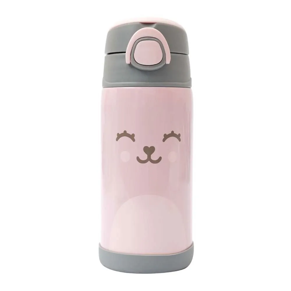 Copo Térmico Infantil com Canudo Gumy Buba - Rosa Claro