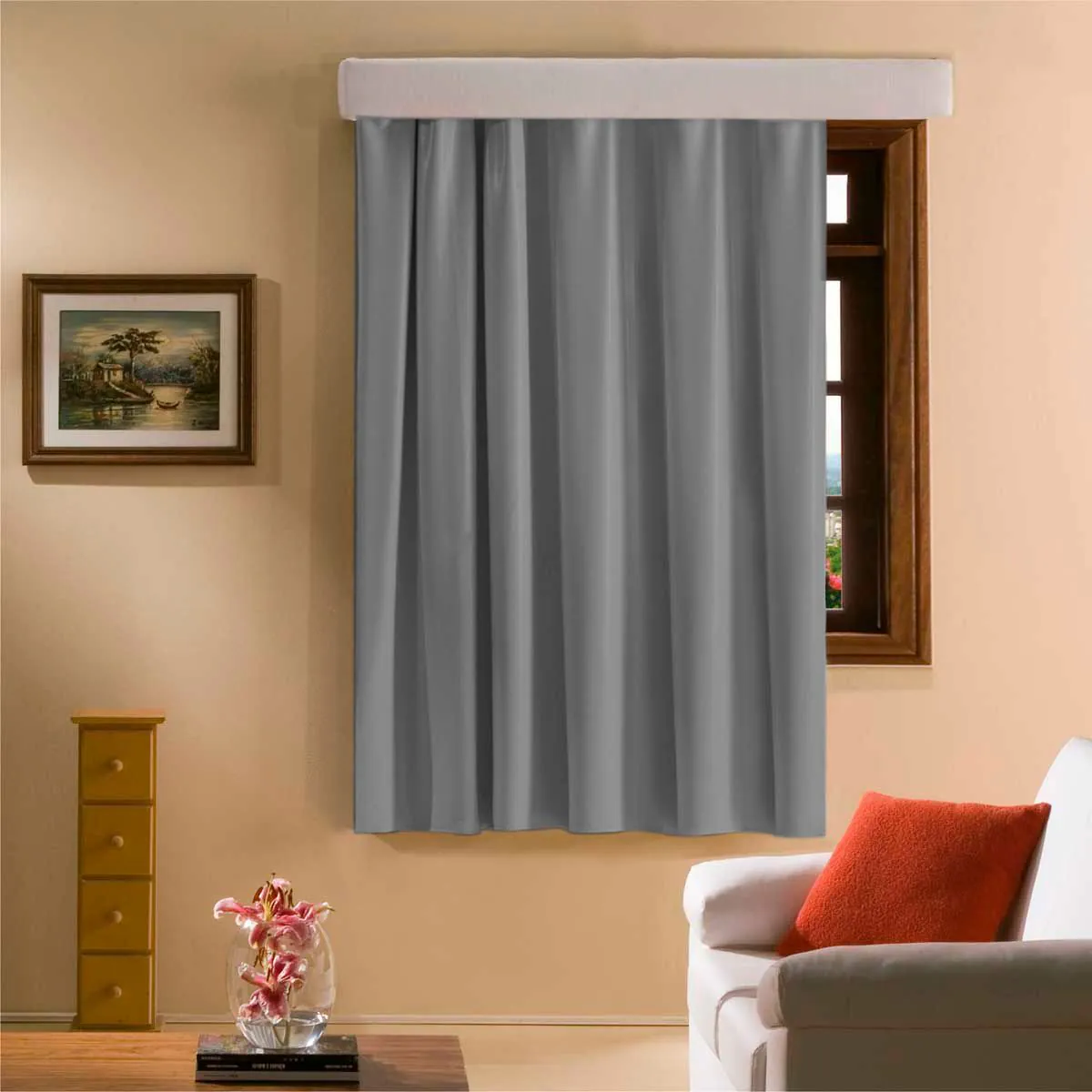 Cortina Blackout para Quarto e Sala Rodízio 1,30X2,00 M - Cinza