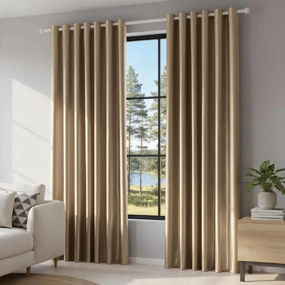 Cortina para Quarto e Sala 2,60 X 2,30M Blackout Titanium - Latte
