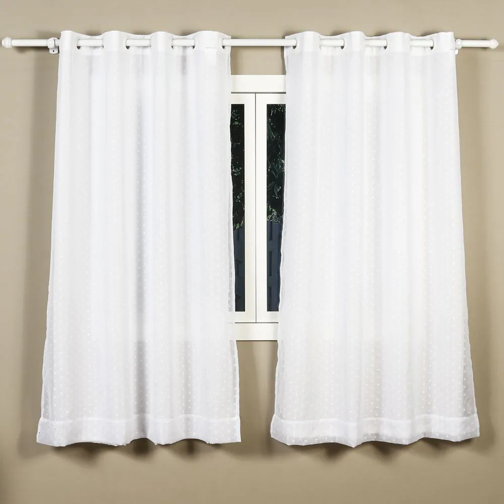 Cortina para Quarto e Sala 2,60X1,70 M Duplex Poa - Branco