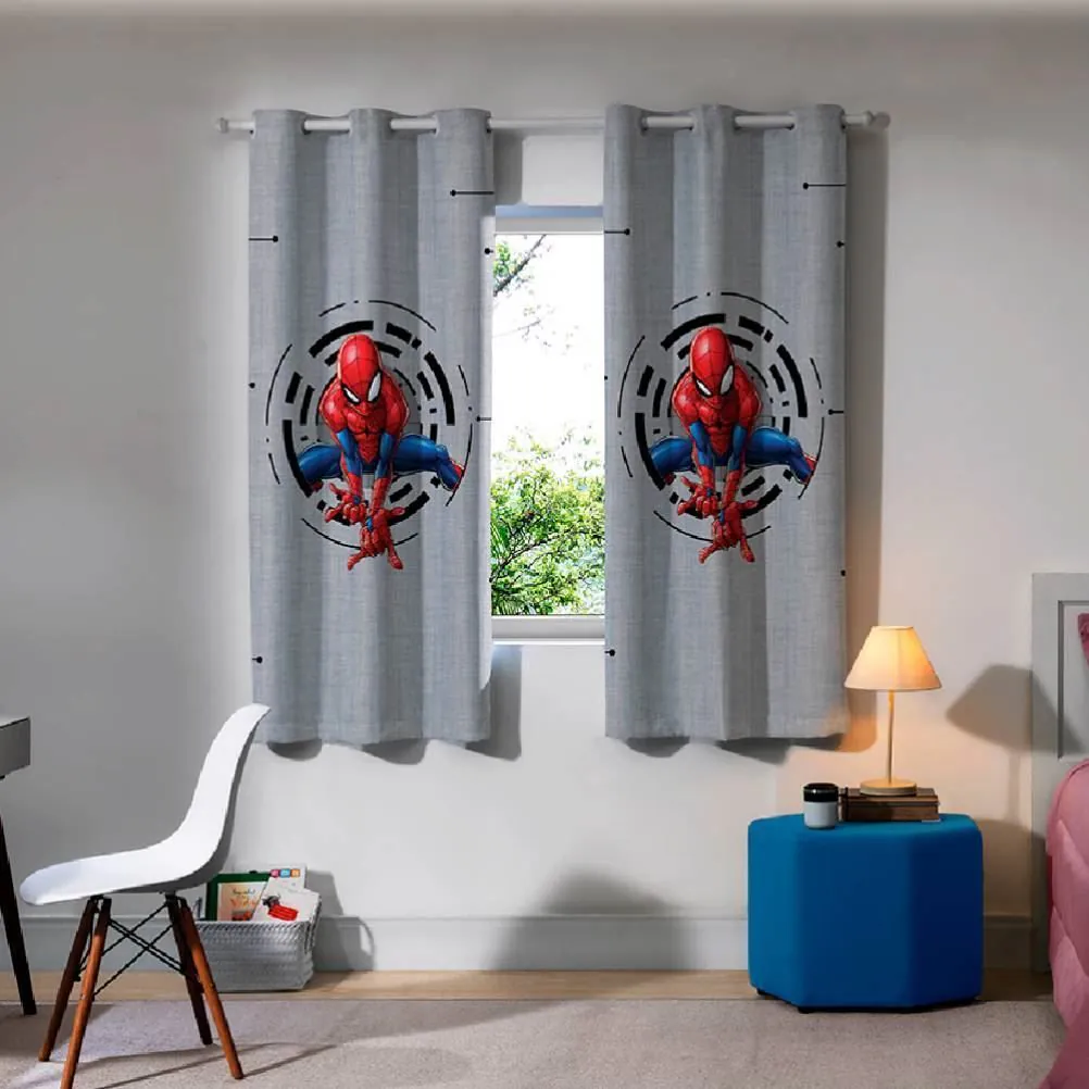 Cortina Infantil 2,40X1,70 Corta Luz Homem Aranha - Cinza