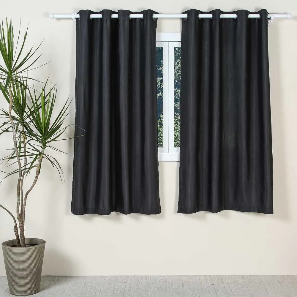 Cortina para Sala e Quarto 2,60X1,70 M Pantex Rústica - Preto