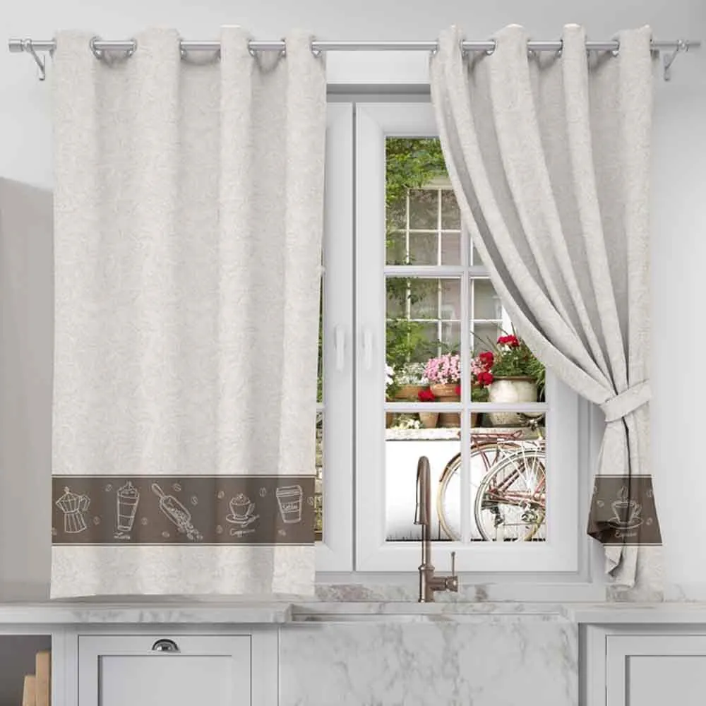 Cortina para Cozinha Gourmet 2,60X1,20 m - Café