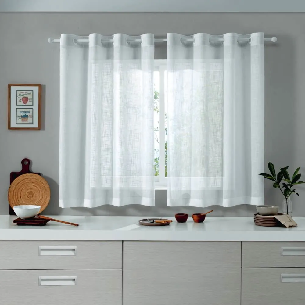 Cortina para Cozinha Capri 2,60X1,40 M - Branco