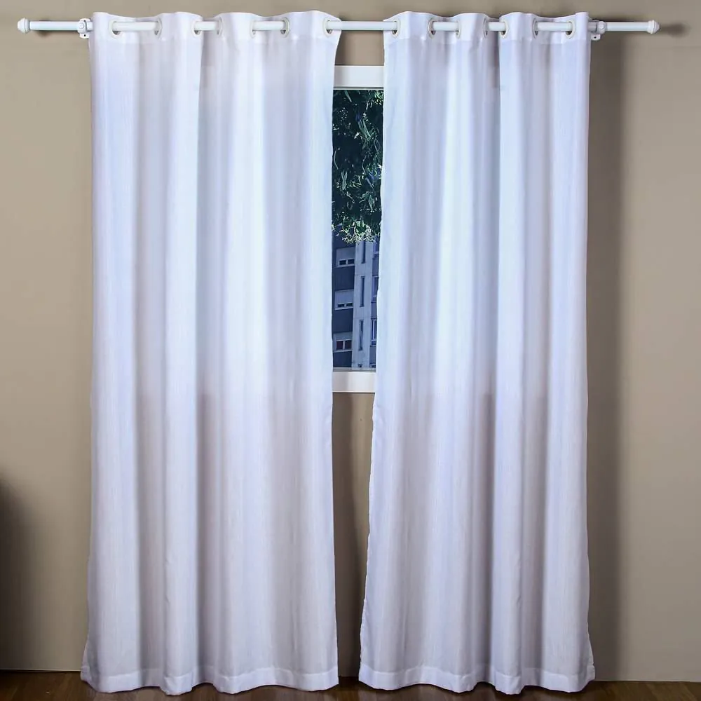 Cortina para Quarto e Sala 2,60X2,30 M Veneza Rústica - Branco