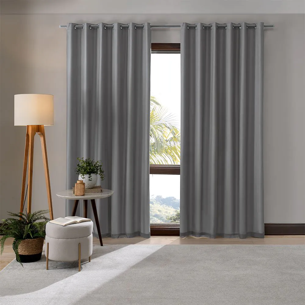 Cortina para Quarto e Sala 4,20 X 2,80M Duplex Bellini - Cinza