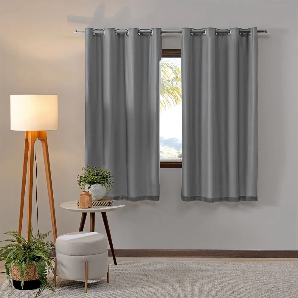 Cortina para Quarto e Sala 2,60 X1,70M Pratika Bellini - Cinza Escuro