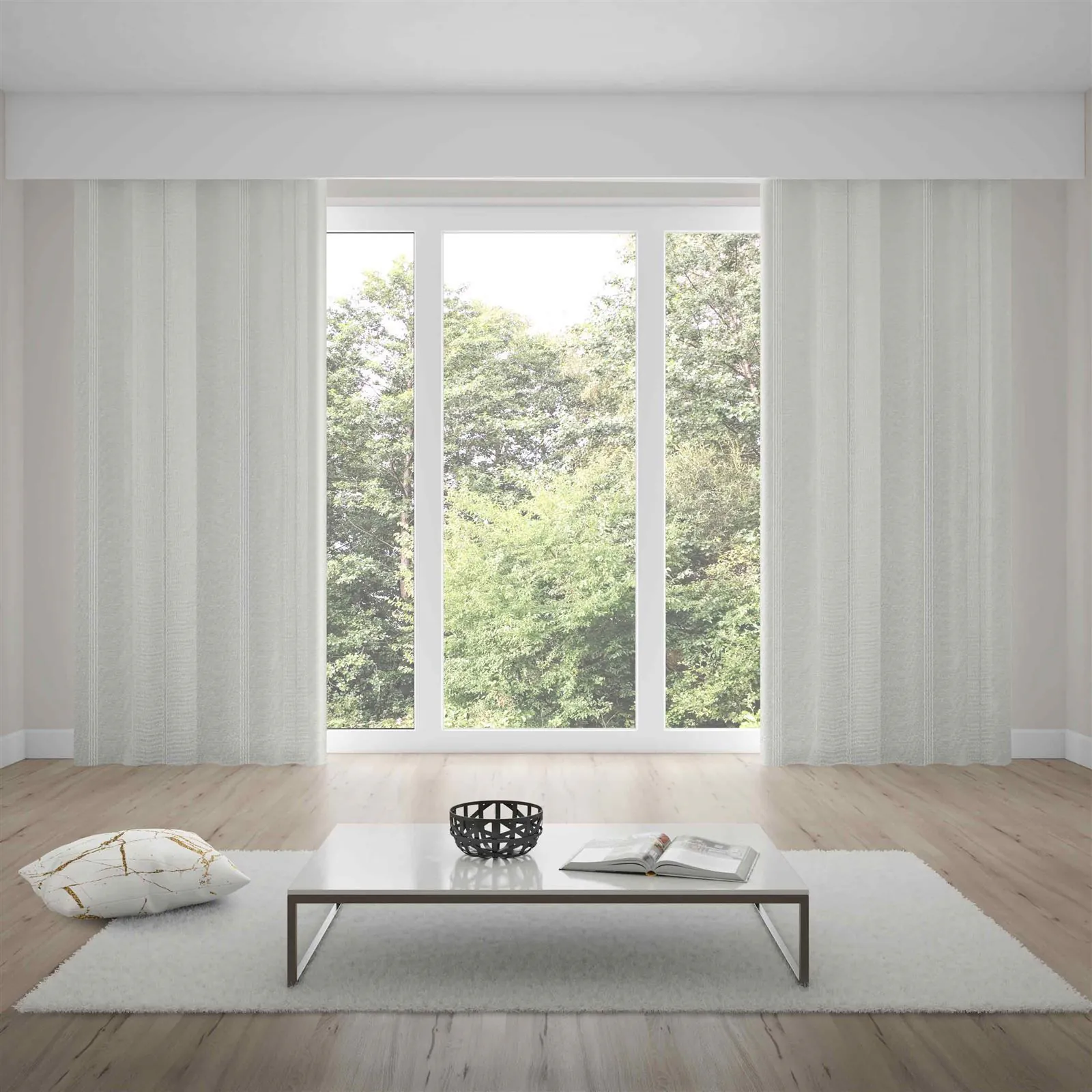 Cortina Pratika Tecido Sorrento 4,20x2,30m Bella Janela - Branco
