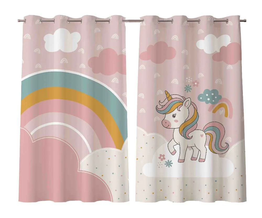 Cortina Infantil para Quarto 2,60X1,70M Baby - Unicornio