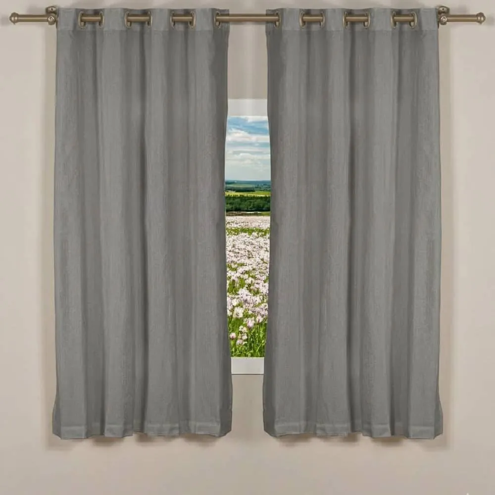 Cortina para Quarto e Sala 2,60X1,70 m Rústica Madri - Cinza