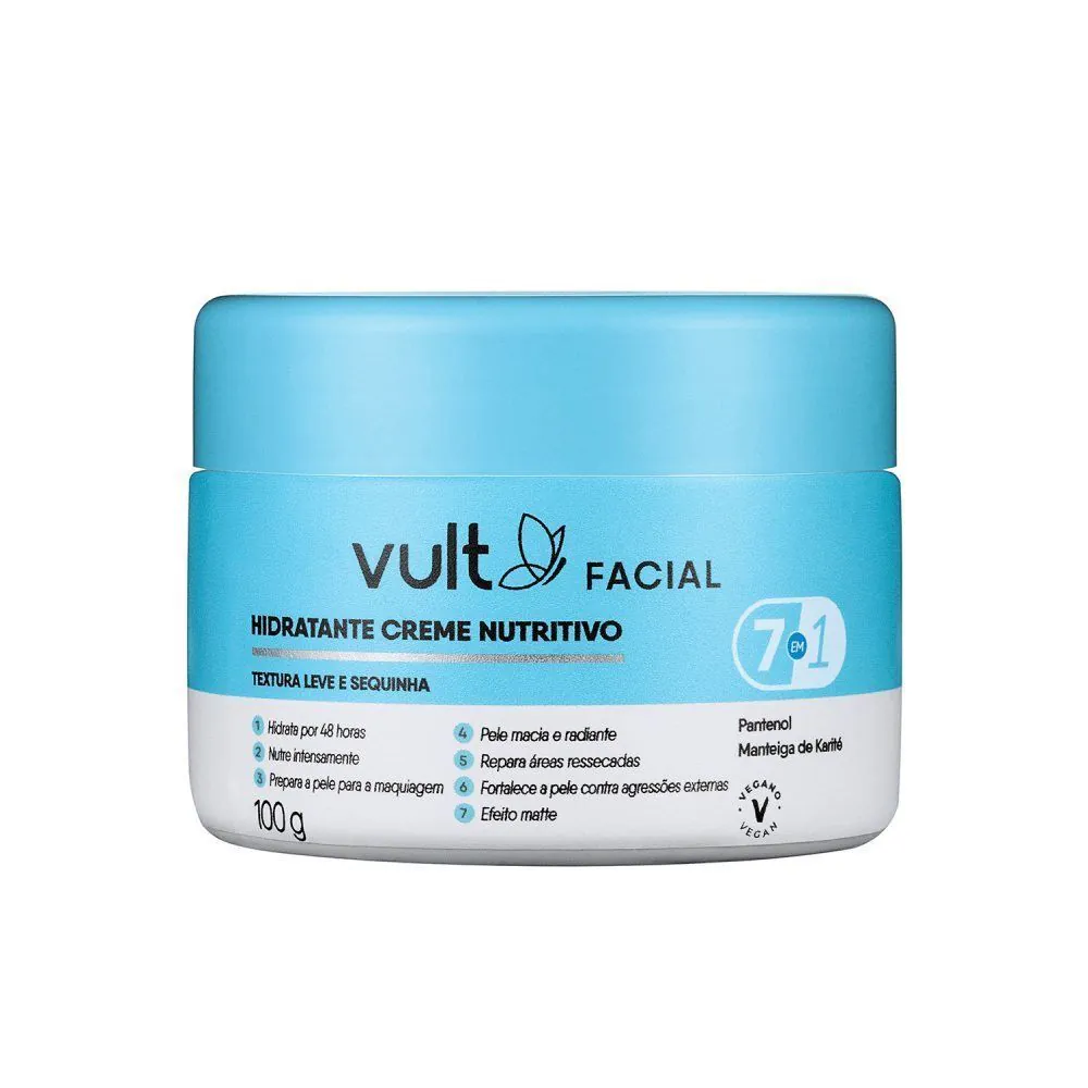 Creme Hidratante Facial 7 em 1 Vult 100G - Care Nutritivo