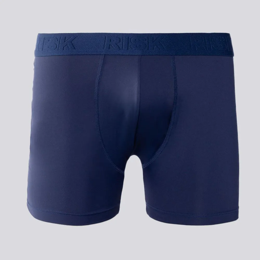 Cueca Boxer Masculina de Microfibra Risk Marinho
