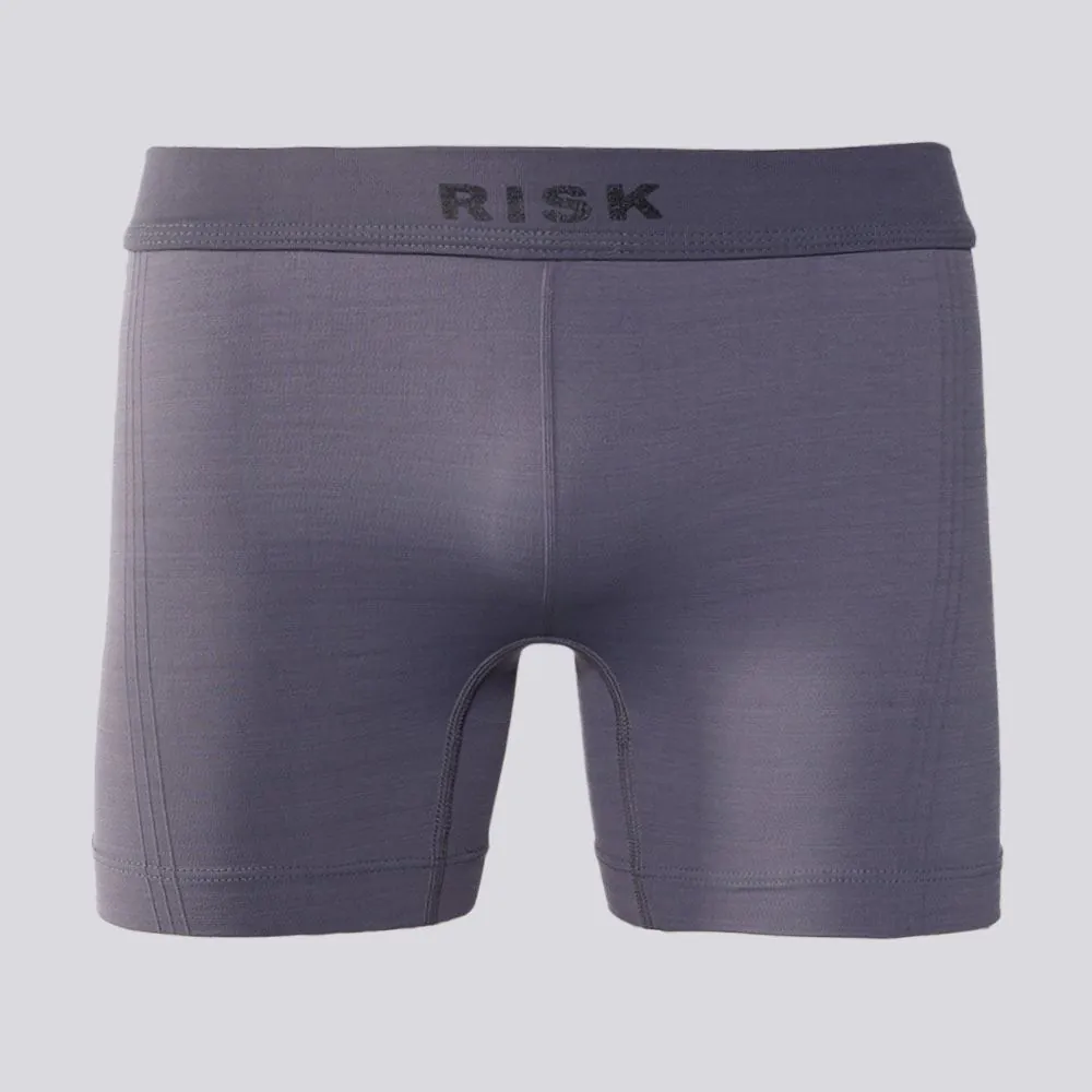 Cueca Boxer Masculina de Poliamida Risk Chumbo