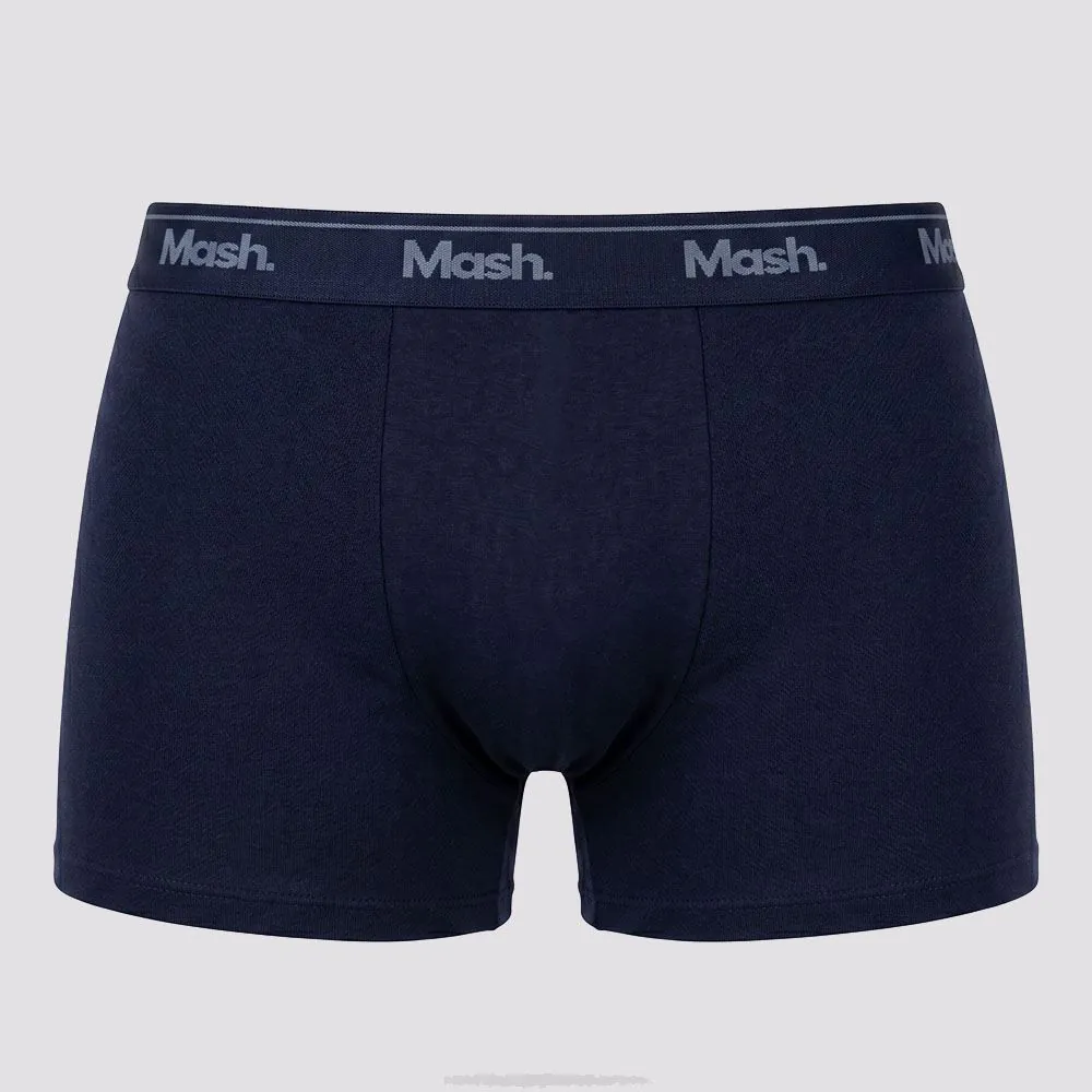Cueca Boxer Masculina em Algodão Mash Azul Marinho