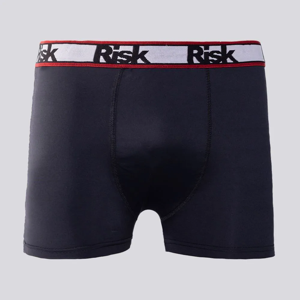 Cueca Boxer Masculina de Poliamida Risk Preto
