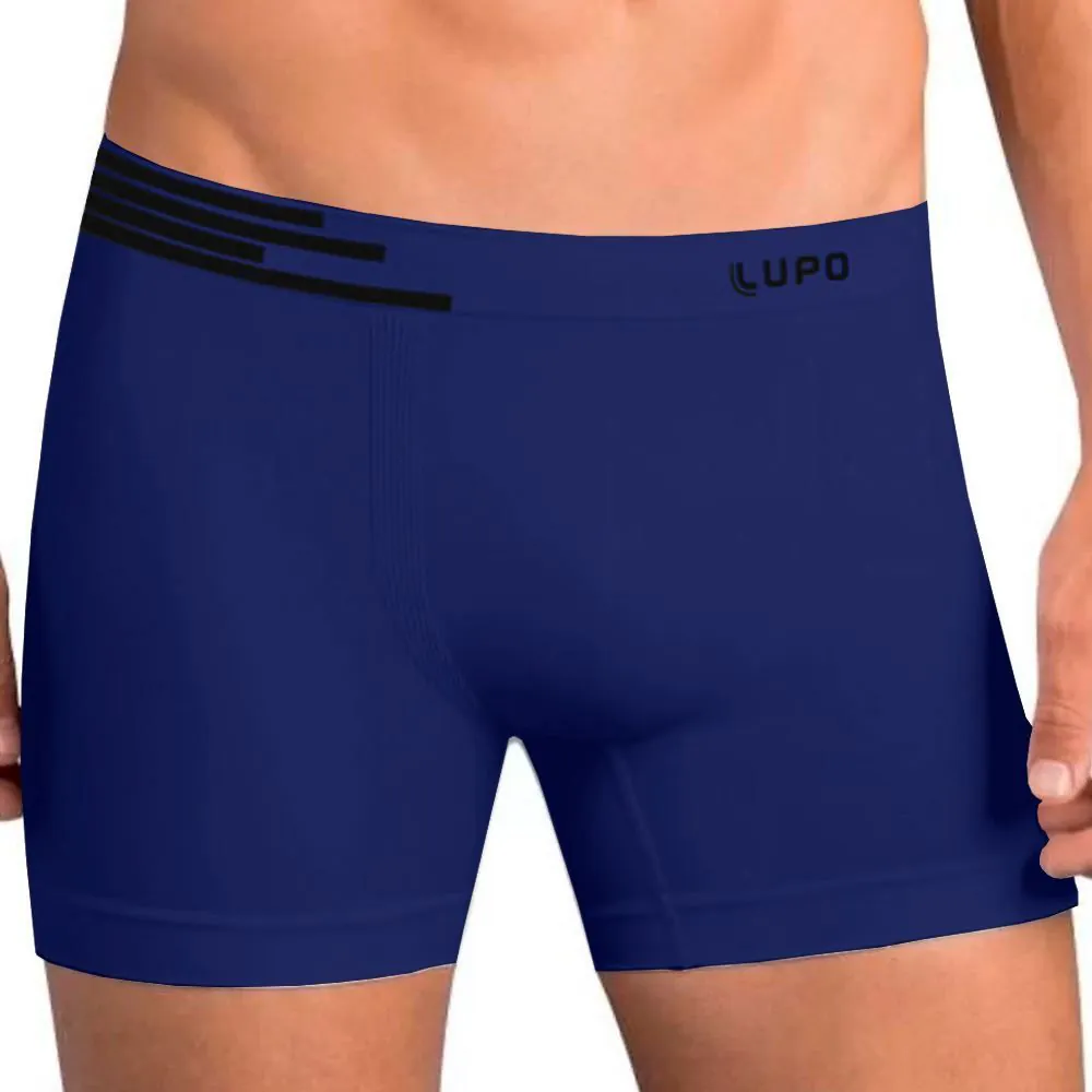 Cueca Boxer Micro Sem Costura Lupo Azul Náutico