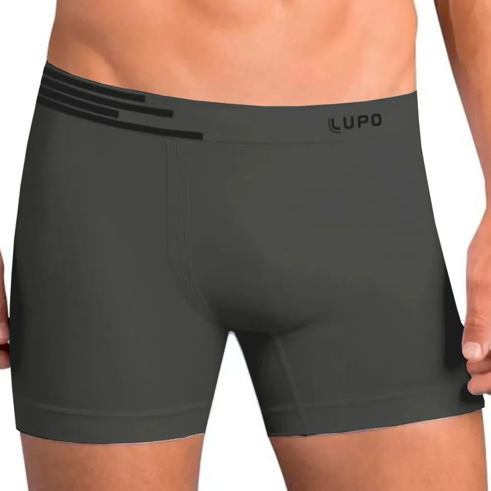 Cueca Boxer Micro Sem Costura Lupo Grafite