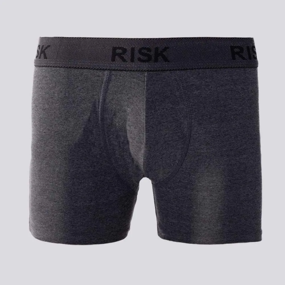 Cueca Boxer Masculina de Poliamida Risk Grafite Claro