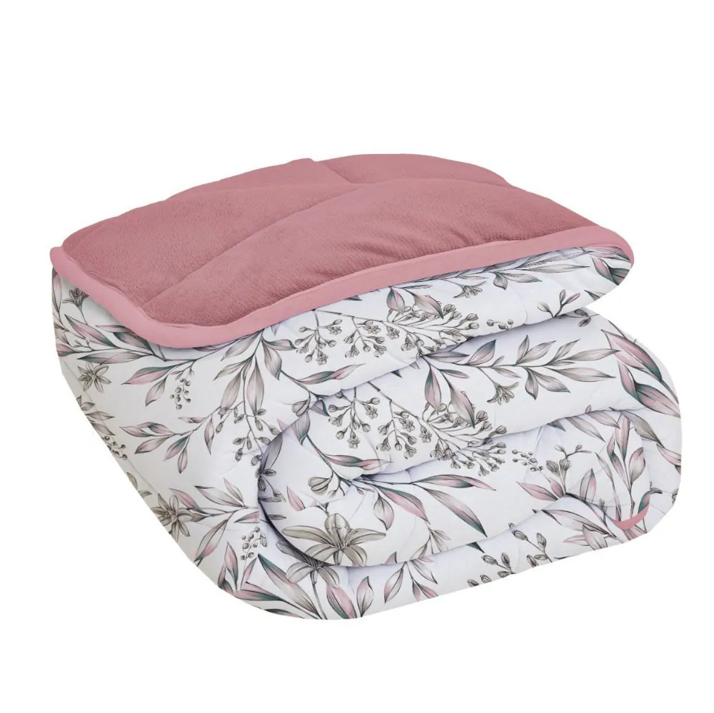 Edredom Casal Comfort Plush Dupla Face - Sofia Rose