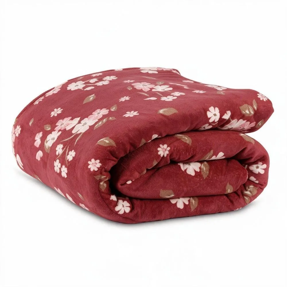 Edredom Queen 100% Poliéster Provence Plush - Nina Floral Rosa