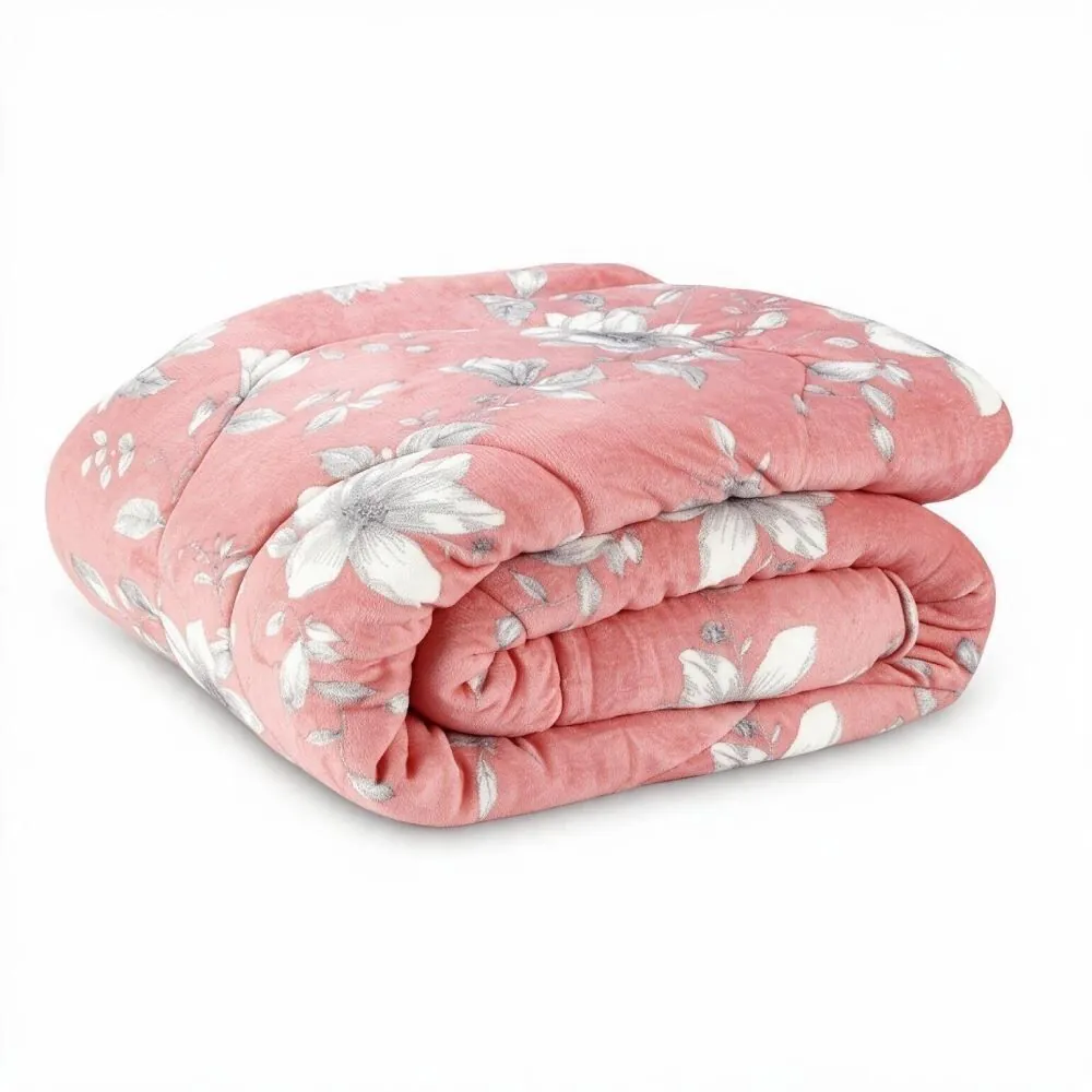 Edredom Queen Plush Inove Provence - Livia Floral Rosa