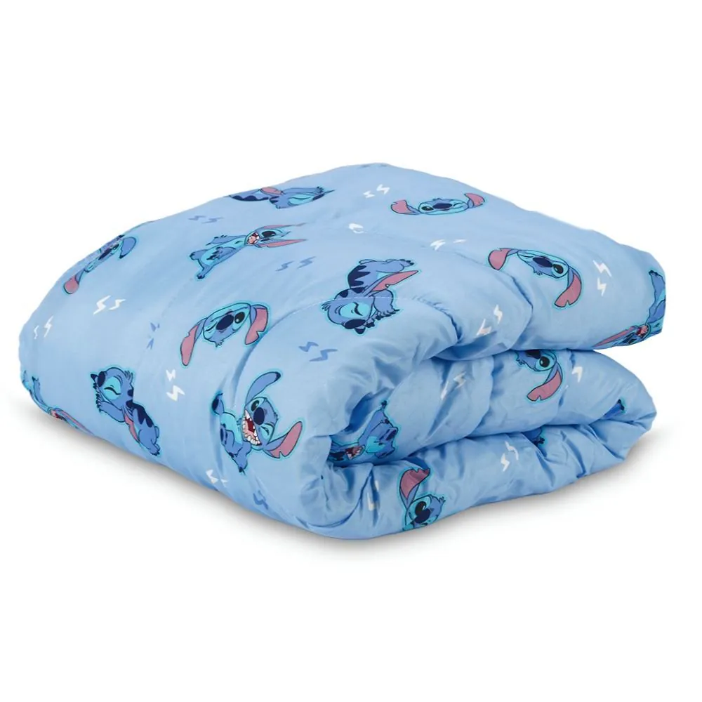 Edredom Solteiro 100% Poliéster Disney Hedrons - Stitch Nope Rotativo